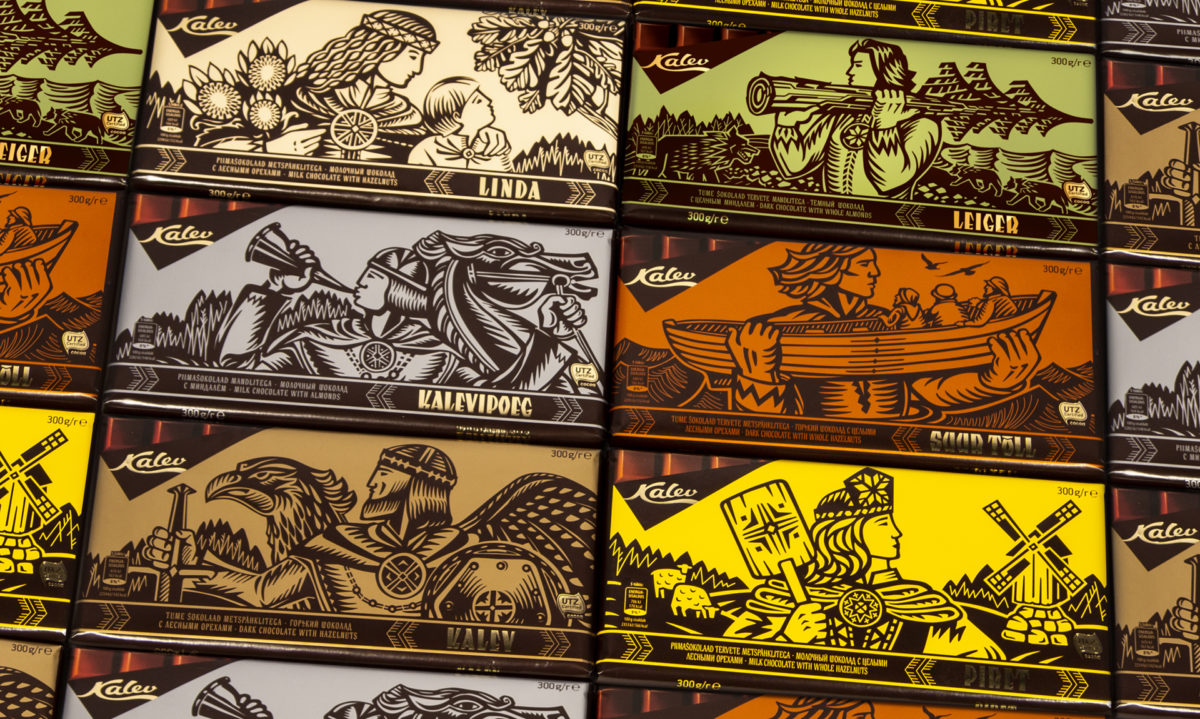 Kalev Eepos chocolate series project involed a new packaging design and concept to create a unified epic series.