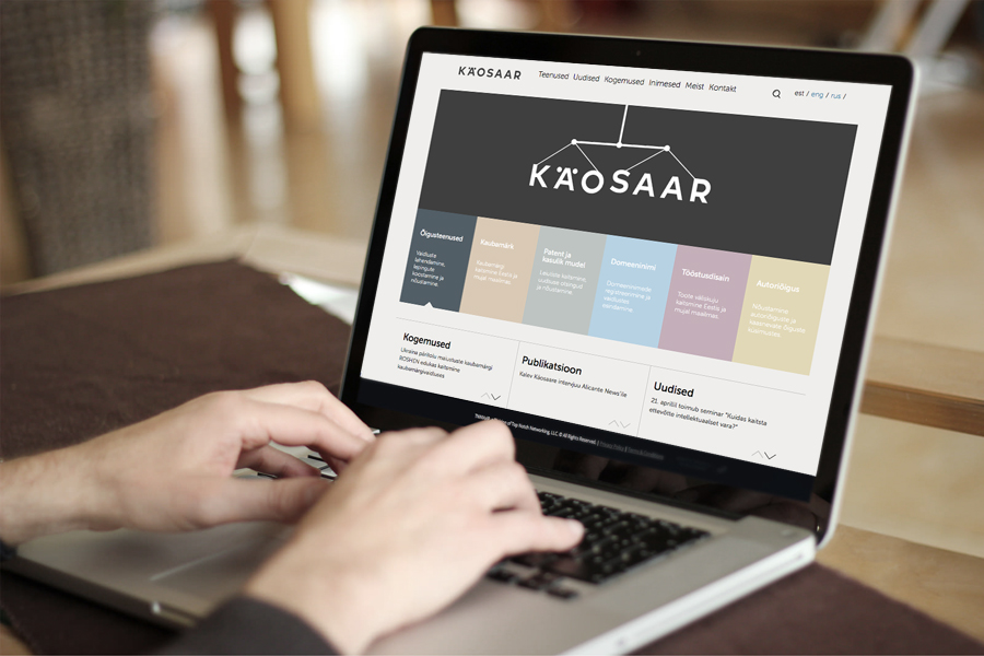 Käosaar IP firm website design project was designed to have custom animation for each service that Käosaar provides.