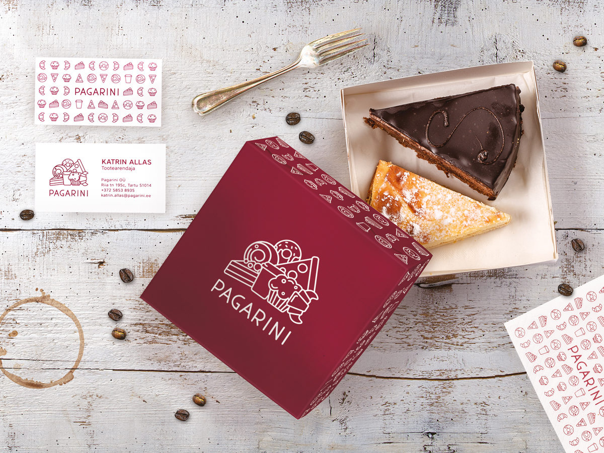A new name, concept, package design and illustrations were created for a new bakery and confectionary product manufacturer and distributer Pagarini.