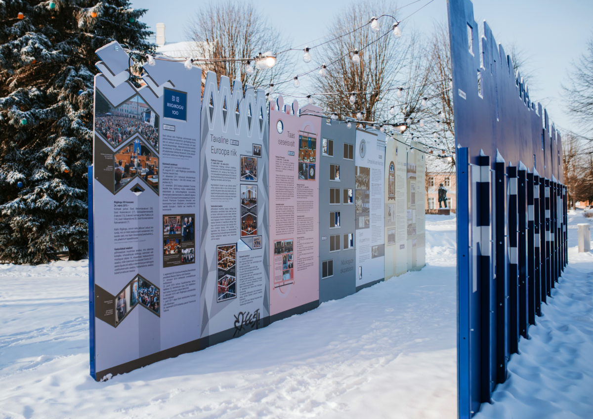 This project involved a visual representation of "Parliament 100" and covered the activities of the Estonian Provincial Assembly, the Constituent Assembly and the Riigikogu