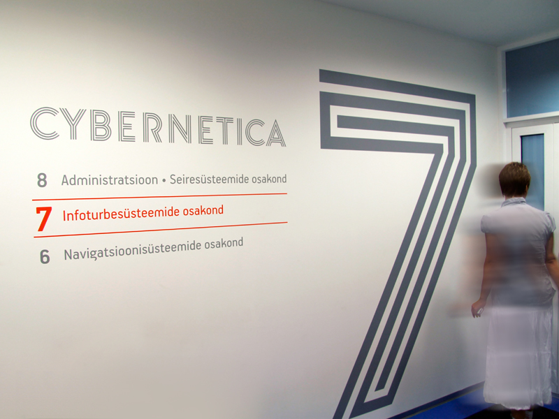 Cybernetica project involved a rebrand and new office infographics to illustrate the brand's competence in creating various mission-critical software systems and products.